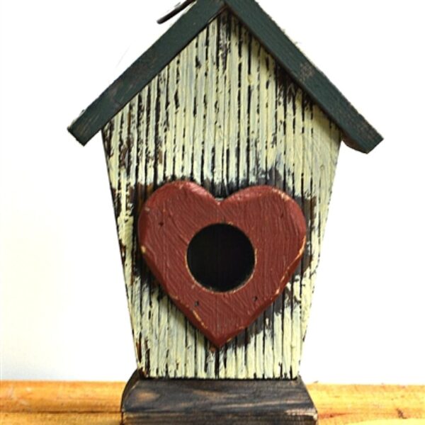 Bird House w/ heart 19cm