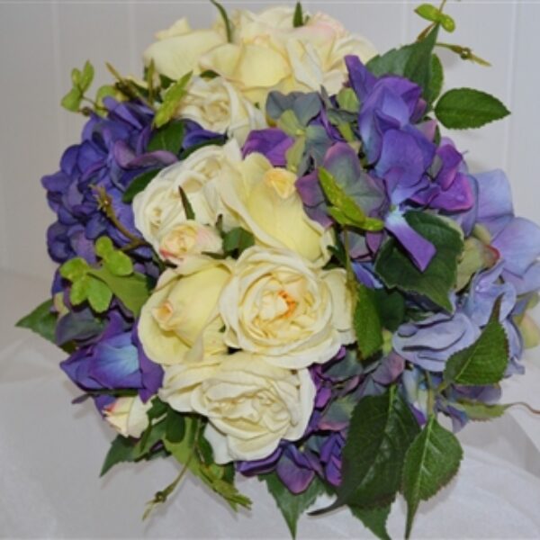 Hydrangea and Ivory Rose Bouquet