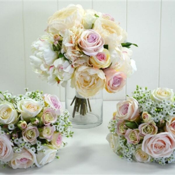 Peony Rose and Alstromeria Silk Bouquet
