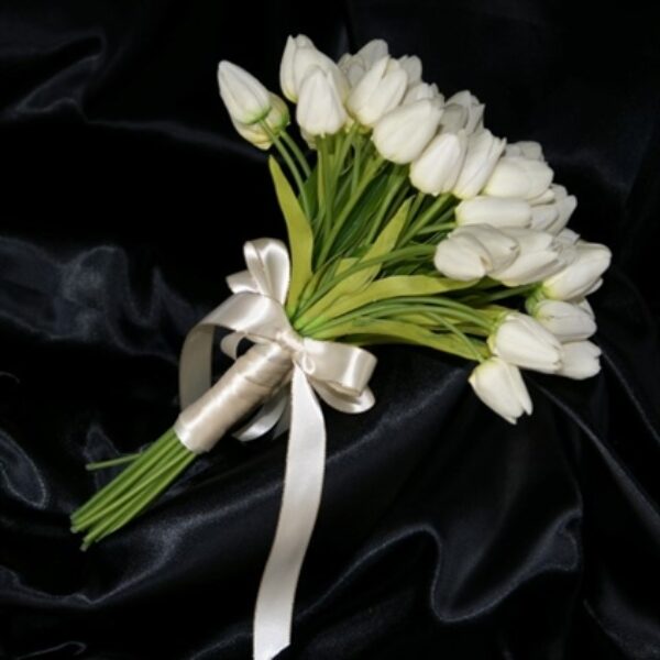 Ivory Tulip Real Touch Brides Bouquet
