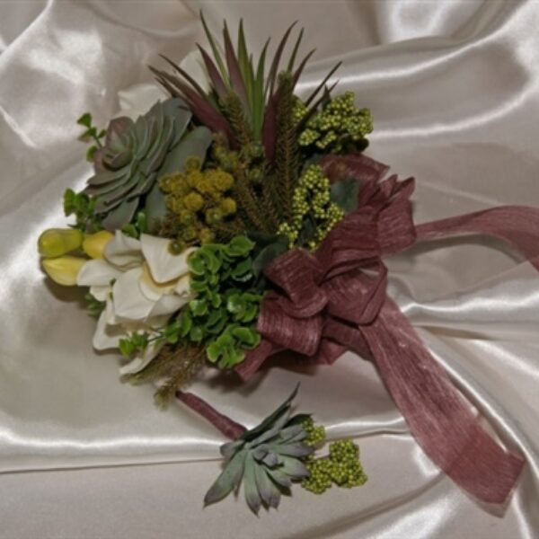Organic Orchid & Succulent Brides Bouquet