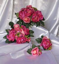 Hot Pink Peony & Rose Berry Bouquet.