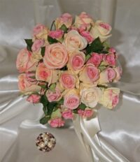 Classic Light Pink Silk Rose Cluster