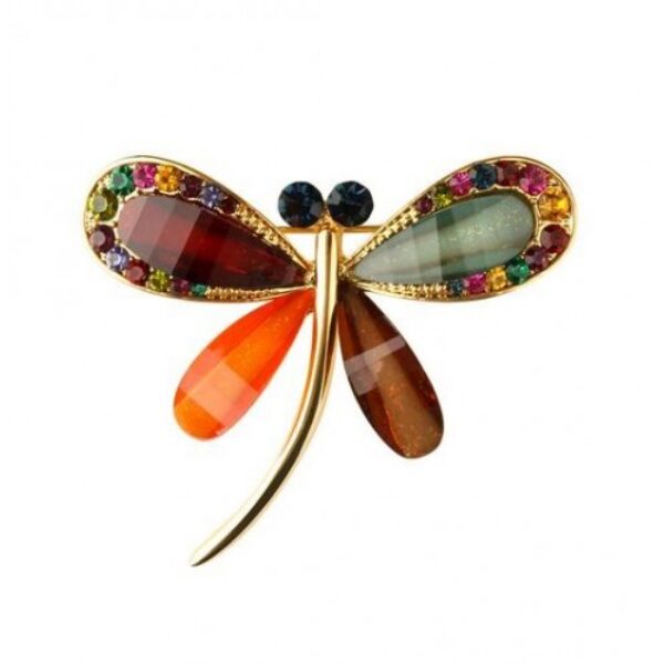 Brooch, Multi-Colour Dragonfly
