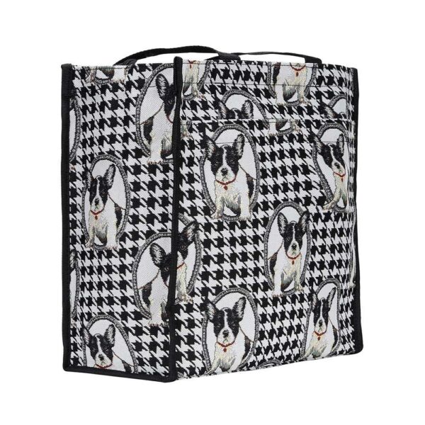 This tapestry shopping bag with French Bulldog print, it is s shoulder bag / tote bag