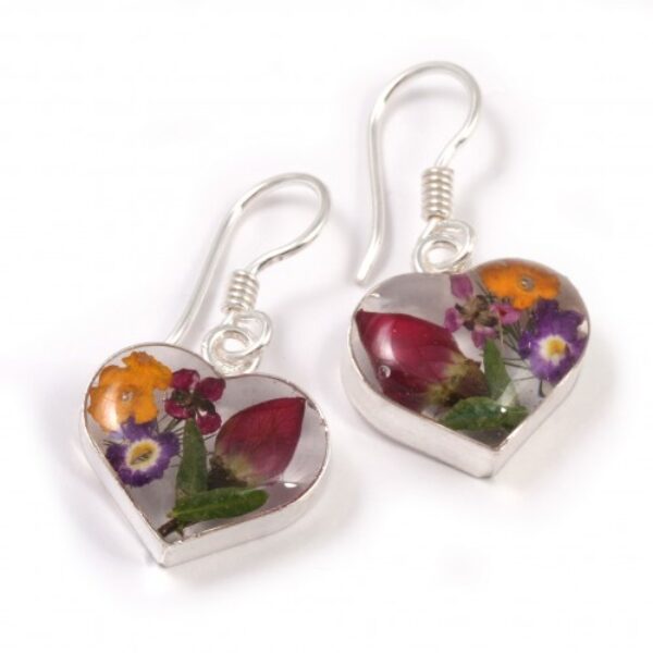Mixed Bouquet Wildflower Heart Earrings